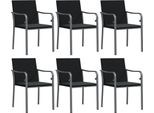 Vidaxl Sedie Da Giardino Con Cuscini 6 Pezzi Nero 56X59X84 Cm Poly Rattan