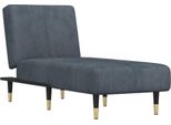 Chaise Longue In Velluto Grigio Scuro