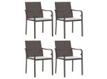 Vidaxl Sedie Da Giardino Con Cuscini 4 Pz. Marrone 56X59X84 Cm Poly Rattan