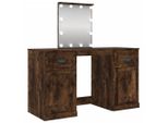 Tavolino Da Toilette Con Luci Led In Rovere Fumé 130X50X132,5 Cm