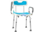 Swanew Sgabello Da Doccia Sgabello Da Bagno Altezza Regolabile Sedia Da Doccia Fino A 136 Kg Sedile Da Bagno Antiscivolo Con Braccio E Schienale Bracciolo Reversibile