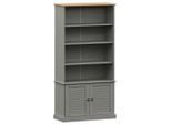 Libreria Vigo Grey 85X35X170 Cm In Legno Di Pino Massello