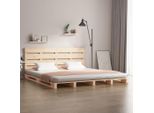 The Living Store Letto In Legno Massiccio 200X200 Cm Pino