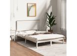 The Living Store Letto In Legno Massiccio Di Pino Bianco 140X200 Cm