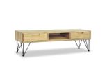 The Living Store Mobile Tv 120 X 35 X 35 Cm Teak Massiccio