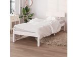 The Living Store Letto In Legno Massiccio Di Pino Bianco 90X190 Cm