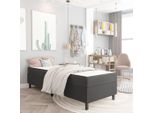 The Living Store Struttura Letto Boxspring In Tessuto Grigio 100X200 Cm