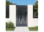 The Living Store Cancello Da Giardino Antracite 105X180 Cm Acciaio Design Erba