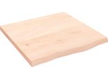 The Living Store Mensola A Muro 60X60X(2-4) Cm In Rovere Massiccio Non Trattato