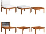 The Living Store Set Da Giardino A 3 Pezzi Con Cuscini In Legno Massiccio Di Acacia