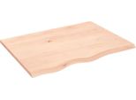 The Living Store Mensola A Muro 80X60X2 Cm In Rovere Massiccio Non Trattato