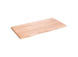 The Living Store Mensola A Muro Marrone Chiaro 80X40X2 Cm In Legno Massiccio Trattato Con Rovere