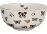 Clayre & Eef Zuppiera 500 Ml Bianco Rosa Porcellana Farfalle