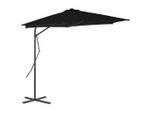 The Living Store Ombrellone Con Palo In Acciaio Nero 300X230 Cm