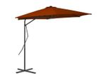 The Living Store Ombrellone Con Palo In Acciaio Rosso Terracotta 300X230 Cm