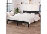 The Living Store Letto In Legno Massiccio Di Pino Nero 150X200 Cm