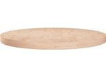The Living Store Piano Del Tavolo Rotondo Ø80X4 Cm Rovere Massiccio Non Trattato