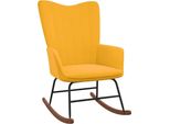 The Living Store Sedia A Dondolo In Velluto Giallo Senape
