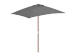 The Living Store Ombrellone Con Palo In Legno 150 X 200 Cm Antracite