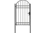 The Living Store Cancello Per Recinzione Con Piano Ad Arco In Acciaio 100 X 175 Cm Nero