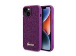 Guess Guhcp15Spmsdgsf Custodia Rigida Per Iphone 15 / 14 / 13 6.1 Fuksja/Fuschia Disco Metal Script