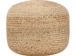 The Living Store Pouf Da Seduta Fatto A Mano 45 X 30 Cm In Iuta