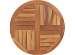 The Living Store Piano Del Tavolo In Legno Massiccio Di Teak Rotondo 2,5 Cm 70 Cm