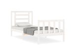 Vidaxl Letto In Legno Massiccio Senza Materasso Bianco 90X200 Cm In Legno Di Pino