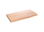 The Living Store Mensola A Muro Marrone Chiaro 40X20X2 Cm In Legno Massiccio Trattato Con Rovere
