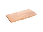 The Living Store Mensola A Muro Marrone Chiaro 60X30X2 Cm In Legno Massiccio Trattato Con Rovere