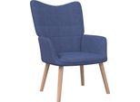 The Living Store Reclinabile In Tessuto Blu