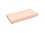 The Living Store Mensola A Muro 60X30X(2-6) Cm In Rovere Massiccio Non Trattato