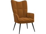 The Living Store Relaxsessel Braun Samt