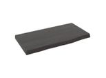 The Living Store Mensola A Muro Marrone Scuro 40X20X2 Cm In Legno Massiccio Trattato Con Rovere