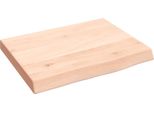 The Living Store Mensola A Muro 40X30X(2-4) Cm In Rovere Massiccio Non Trattato