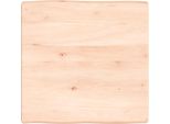 The Living Store Piano Del Tavolo 60X60X(2-6) Cm In Legno Massiccio Non Trattato Bordo Albero