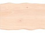 The Living Store Piano Del Tavolo 80X50X(2-6) Cm In Legno Massiccio Non Trattato Bordo Albero
