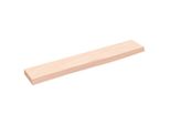 The Living Store Mensola A Muro 60X10X2 Cm In Rovere Massiccio Non Trattato