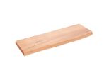 The Living Store Mensola A Muro Marrone Chiaro 60X20X2 Cm In Legno Massiccio Trattato Con Rovere