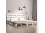 The Living Store Letto In Legno Massiccio Bianco 135X190 Cm Pino