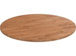 The Living Store Piano Tavolo Rotondo Marrone Chiaro Ø90X1,5 Cm Legno Di Rovere Trattato