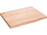 The Living Store Mensola A Muro Marrone Chiaro 40X30X2 Cm In Legno Massiccio Trattato Con Rovere