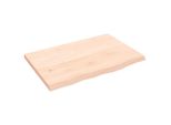 The Living Store Mensola A Muro 60X40X2 Cm In Rovere Massiccio Non Trattato