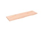 The Living Store Mensola A Muro 100X30X2 Cm In Rovere Massiccio Non Trattato