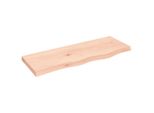 The Living Store Mensola A Muro 80X30X(2-4) Cm In Rovere Massiccio Non Trattato
