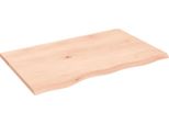 The Living Store Mensola A Muro 80X50X2 Cm In Rovere Massiccio Non Trattato