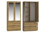 Armadio Guardaroba 90 Cm Con Specchio Taavi - Rovere Artisan