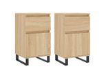 Vidaxl Credenze 2 Pezzi Rovere Sonoma 40X35X70 Cm Materiale A Base Di Legno