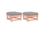 Sgabello Da Giardino Con Cuscino 2 Pz. Legno Massiccio Di Abete Douglas