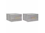 Vidaxl Comodini Da Parete 2 Pz. Grigio Sonoma 35X35X20 Cm